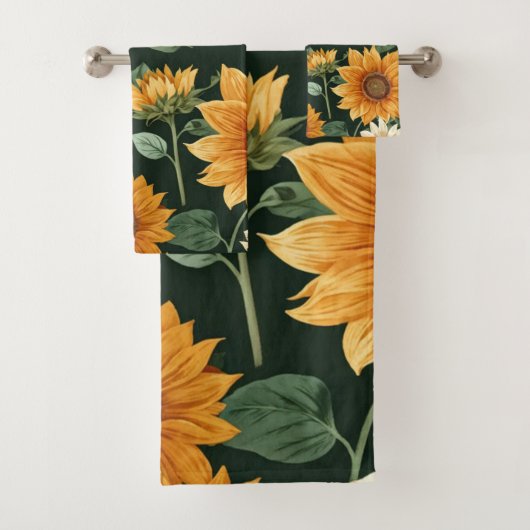 ボホテラコッタヴィンテージひまわり模様 バスタオルセット (インサイチュ)