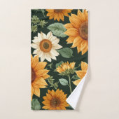 ボホテラコッタヴィンテージひまわり模様 バスタオルセット (ハンドタオル)