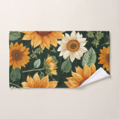 ボホテラコッタヴィンテージひまわり模様 バスタオルセット (ハンドタオル)