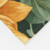 ボホテラコッタヴィンテージひまわり模様 フリースブランケット (角)