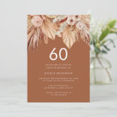 ボホテラコッタ乾燥フローラ60th誕生日パーティー 招待状 (スタンド正面)