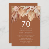 ボホテラコッタ乾燥フローラ70th誕生日パーティー 招待状 (正面/裏面)