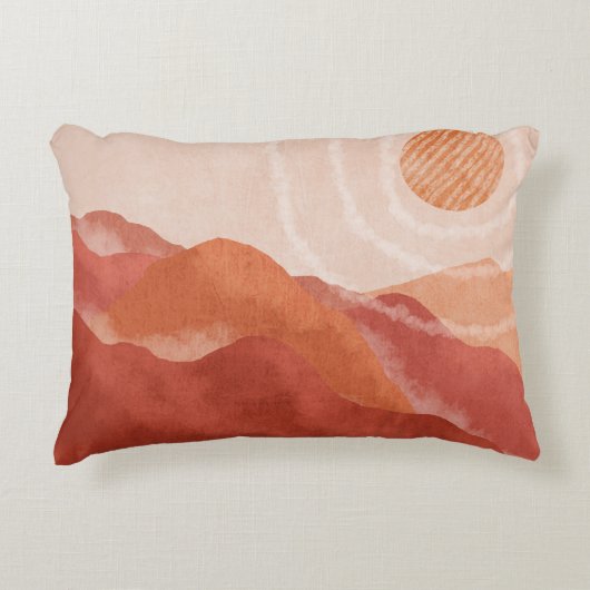 ボホテラコッタ山脈、抽象芸術ポスター。 アクセントクッション (正面)