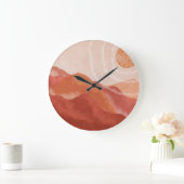 ボホテラコッタ山脈、抽象芸術ポスター。 ラージ壁時計 (ホーム)
