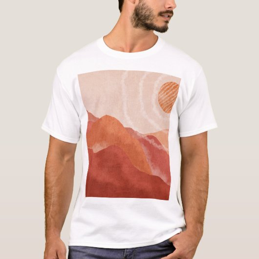 ボホテラコッタ山脈、抽象芸術ポスター。 Tシャツ (正面)
