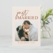 ボホテラコッタ手書きたった今結婚しました写真 案内状 (スタンド正面)