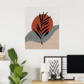 ボホテラコッタ抽象芸術サンアンドランドスケープアート ポスター (ホームオフィス)