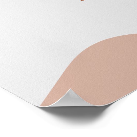 ボホテラコッタ抽象芸術ハローベビーシャワーウェルカム ポスター (角)