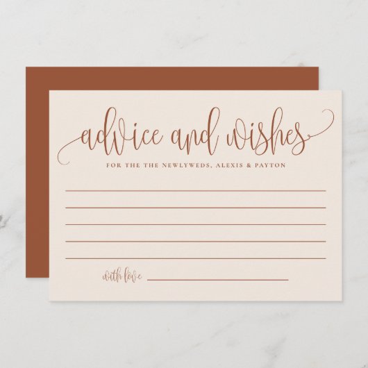 ボホテラコッタ書結婚道の アドバイスカード (正面/裏面)