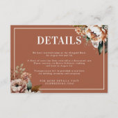ボホテラコッタ水彩花結婚の詳細 エンクロージャーカード (正面)