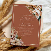 ボホテラコッタ水彩花結婚秋 招待状