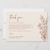 ボホテラコッタ焼きオレンジ素朴結婚ズ サンキューカード (正面)