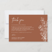 ボホテラコッタ焼きオレンジ素朴結婚ズ サンキューカード (正面)