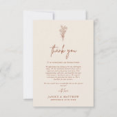 ボホテラコッタ焼きオレンジ素朴結婚ズ サンキューカード (正面)