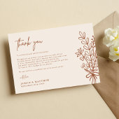 ボホテラコッタ焼きオレンジ素朴結婚ズ サンキューカード