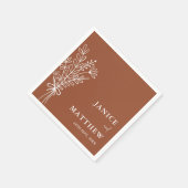 ボホテラコッタ焼きオレンジ素朴結婚ズ スタンダードカクテルナプキン (角)