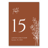 ボホテラコッタ焼きオレンジ素朴結婚ズ テーブルナンバー (正面)