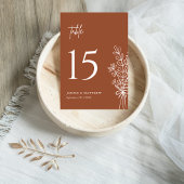 ボホテラコッタ焼きオレンジ素朴結婚ズ テーブルナンバー