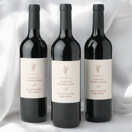 ボホテラコッタ焼きオレンジ素朴結婚ズ ワインラベル