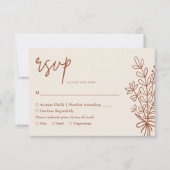 ボホテラコッタ焼きオレンジ素朴結婚ズ 出欠カード (正面)