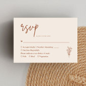 ボホテラコッタ焼きオレンジ素朴結婚ズ 出欠カード