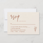 ボホテラコッタ焼きオレンジ素朴結婚ズ 出欠カード (正面)