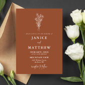 ボホテラコッタ焼きオレンジ素朴結婚ズ 招待状