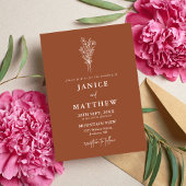 ボホテラコッタ焼きオレンジ素朴結婚ズ 招待状