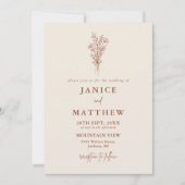 ボホテラコッタ焼きオレンジ素朴結婚ズ 招待状 (正面)