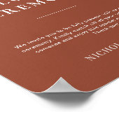 ボホテラコッタ焼きオレンジ結婚のプラグなし ポスター (角)