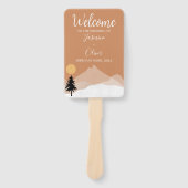 ボホテラコッタ砂漠テーマ結婚式プログラム ハンドファン (正面)