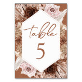 ボホテラコッタ秋の結婚式テーブル番号 テーブルナンバー (正面)