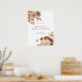 ボホテラコッタ秋フローラベビーシャワーウェルカム ポスター (キッチン)
