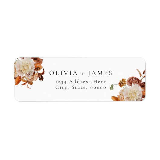 ボホテラコッタ秋フローラ差出人住所 ラベル (正面)