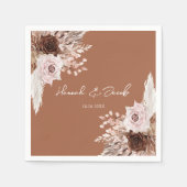 ボホテラコッタ秋フローラ結婚ズ スタンダードカクテルナプキン (正面)