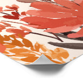 ボホテラコッタ秋ワイルドフラワーベビーシャワーサイン ポスター (角)