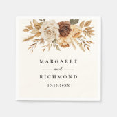 ボホテラコッタ素朴フローラ結婚ズ スタンダードカクテルナプキン (正面)