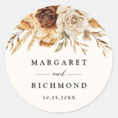 ボホテラコッタ素朴フローラ結婚ズ ラウンドシール (正面)