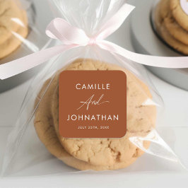 ボホテラコッタ結婚のレーベル スクエアシール