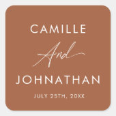 ボホテラコッタ結婚のレーベル スクエアシール (正面)