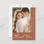 ボホテラコッタ結婚の写真カスタム サンキューカード (正面)
