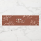 ボホテラコッタ結婚フローラのウォーターボトルラベル ペットボトルラベル (シングルラベル)