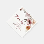 ボホテラコッタ結婚フローラまたはブライダルシャワー スタンダードカクテルナプキン (角)