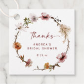 ボホテラコッタ結婚フローラまたはブライダルシャワー フェイバータグ (正面)