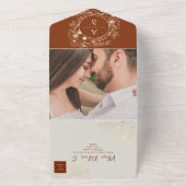 ボホテラコッタ結婚フローラ オールインワン招待状 (外側)