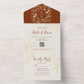 ボホテラコッタ結婚フローラ オールインワン招待状 (内側)