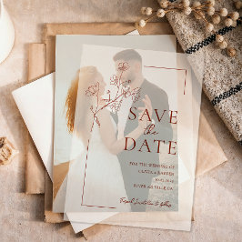 ボホテラコッタ結婚フローラ ベラム紙招待状