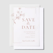 ボホテラコッタ結婚フローラ ベラム紙招待状 (オフセット)