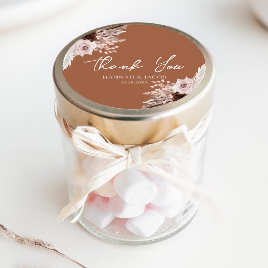 ボホテラコッタ結婚式の引き出物サンキュー ラウンドシール