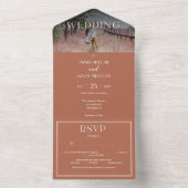 ボホテラコッタ結婚式招待状と写真 オールインワン招待状 (内側)